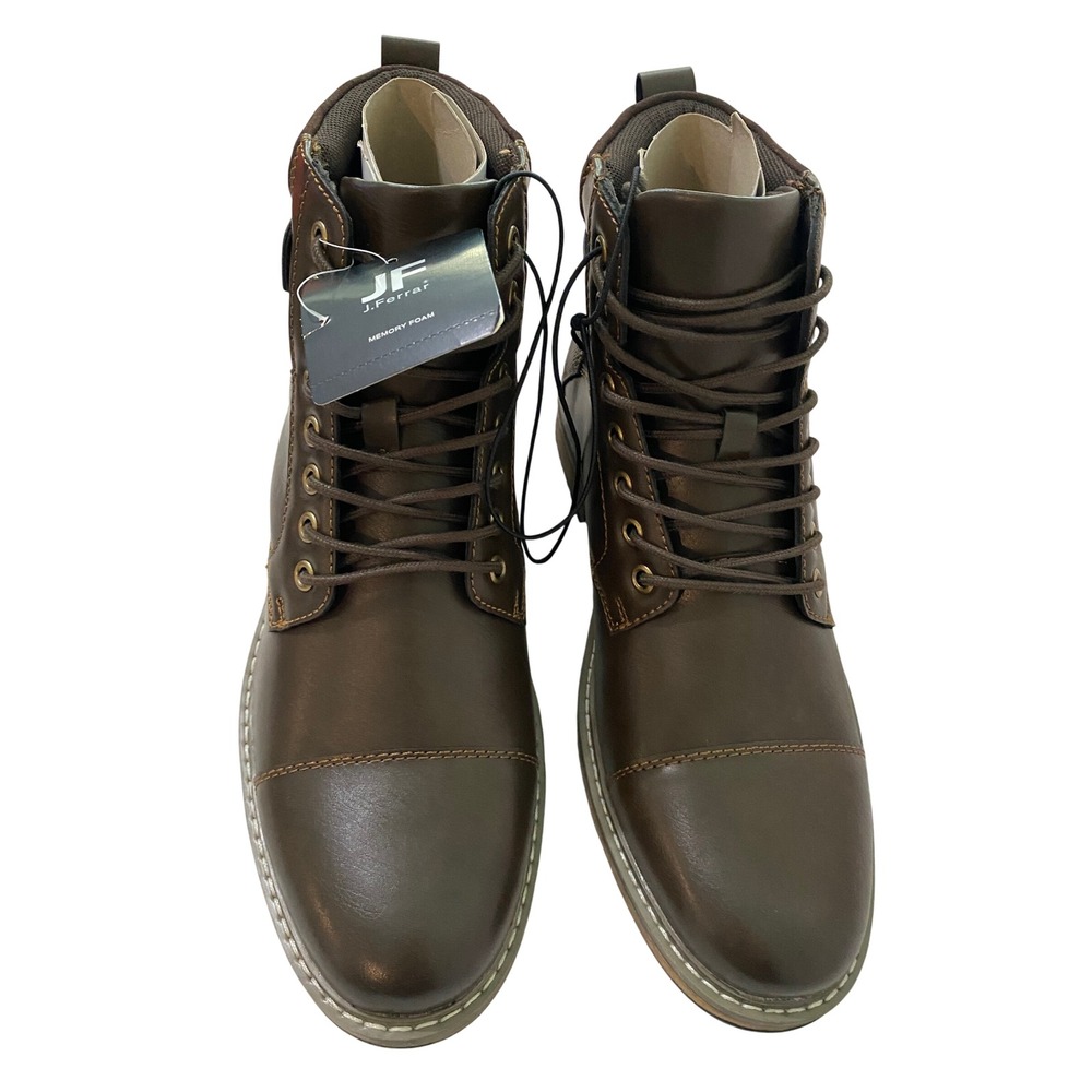 J. Ferrar Slate Brown Cap Toe Buckle Combat Boots Men’s 8 M Memory Foam - Picture 2 of 9